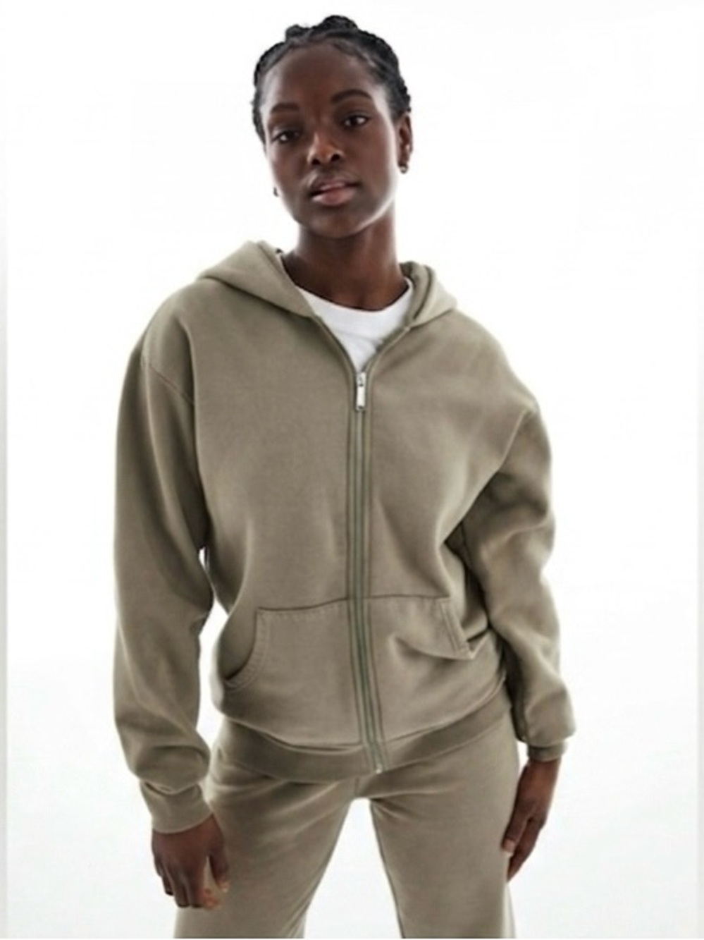 Aritzia The Super Fleece™ Zip-up Hoodie | Brown
